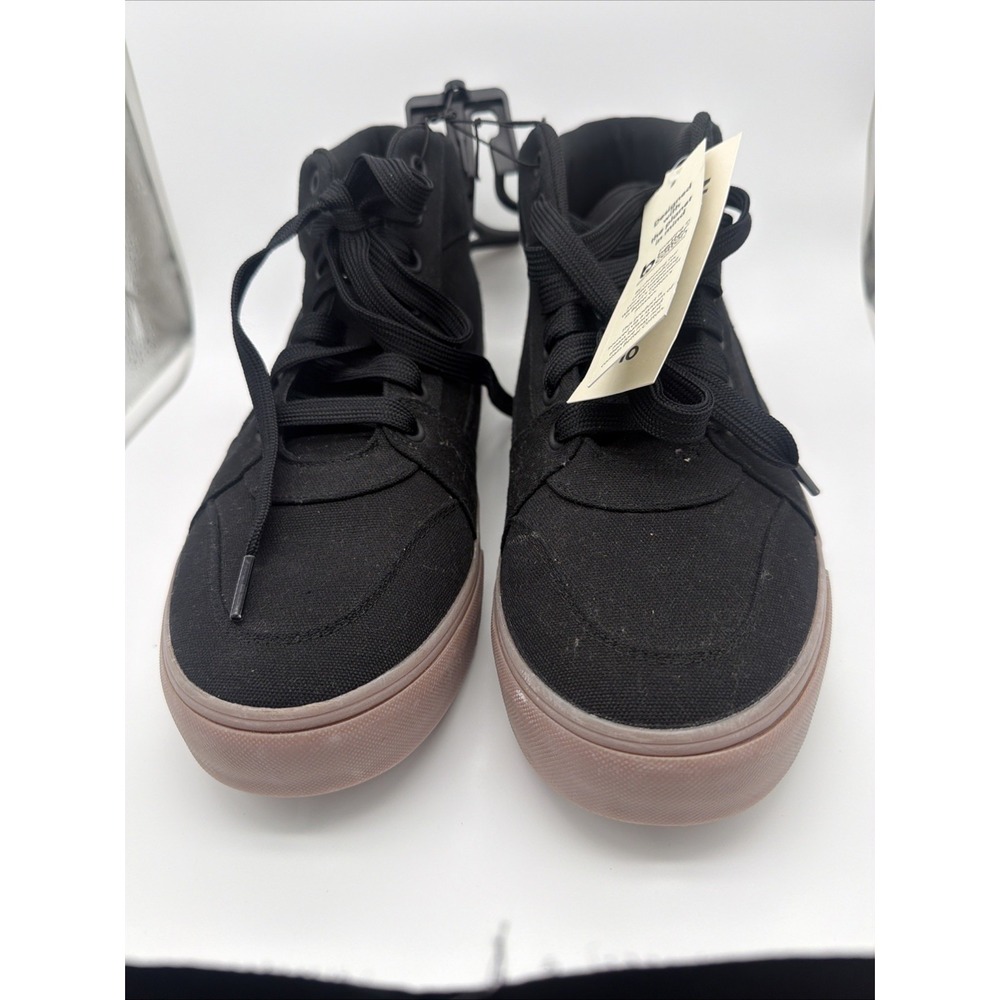 No Boundaries Shoes Mens Size 10 Black Gum Sole Skate Mid Top Canvas Lace Up
